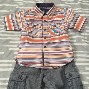 US Polo Assn. 2T Sleeve Woven Shirt and Short Set